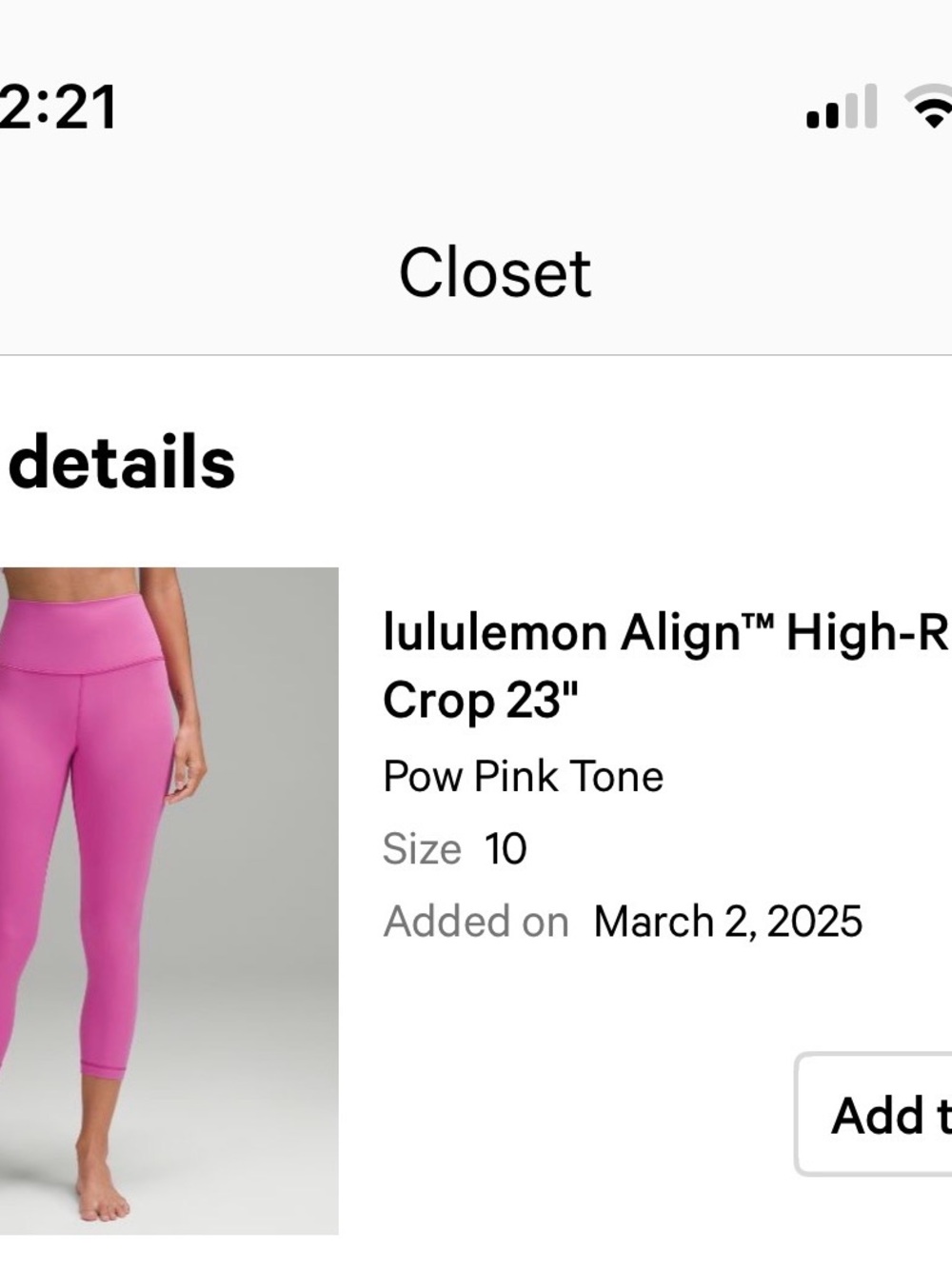 lululemon athletica Align High-Rise Crop Capris in Bright Pink